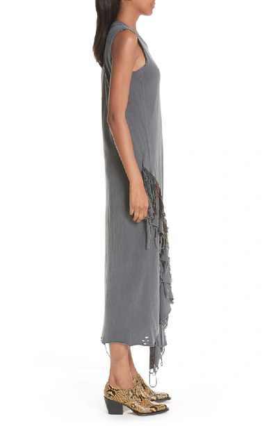 Shop Alchemist Adriana Ikat Fringe Dress In Faded Black