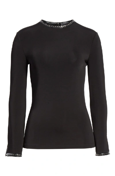 Shop Helmut Lang Studded High Neck Top In Black
