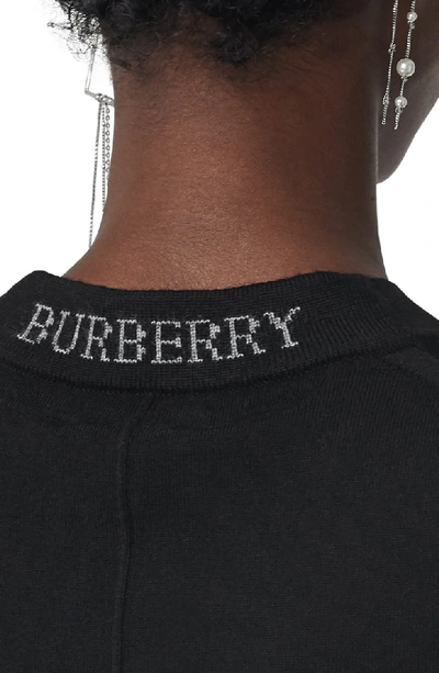 Shop Burberry Adderstone Merino Wool Pullover In Black