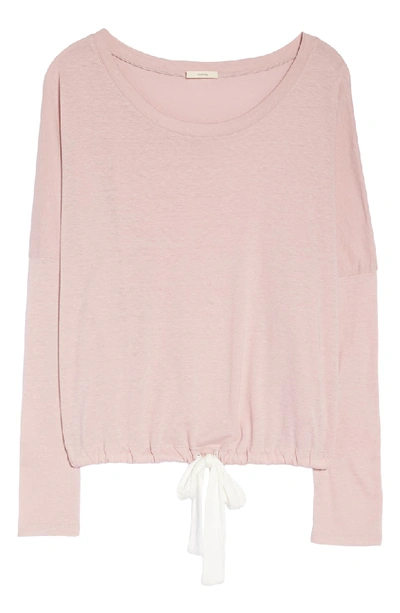 Shop Eberjey Heather Knit Slouchy Tee In Cashmere Rose