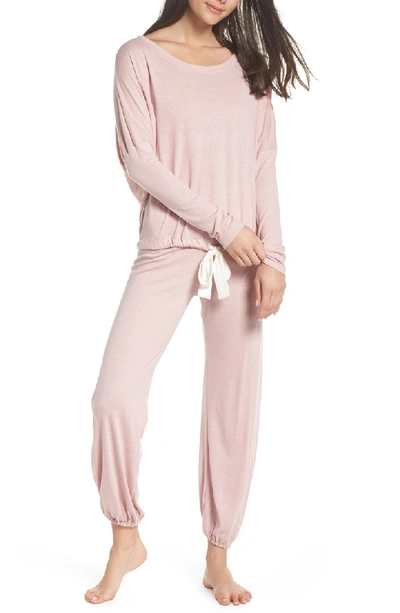 Shop Eberjey Heather Knit Slouchy Tee In Cashmere Rose