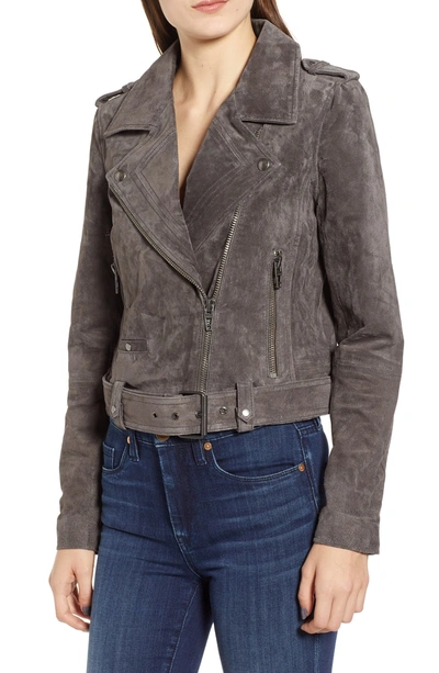 Shop Blanknyc Morning Suede Moto Jacket In French Grey