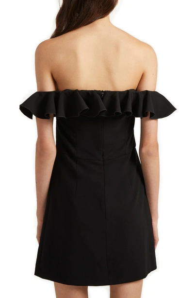 Shop French Connection Whisper Light Off The Shoulder Ruffle Dress In Black