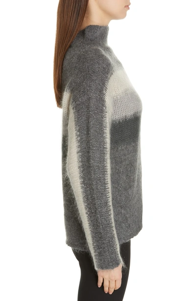 Shop Rag & Bone Holland Stripe Merino Wool & Mohair Blend Sweater In Charcoal