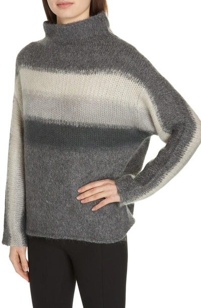 Shop Rag & Bone Holland Stripe Merino Wool & Mohair Blend Sweater In Charcoal