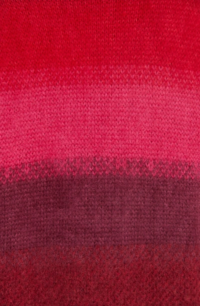 Shop Rag & Bone Holland Stripe Merino Wool & Mohair Blend Sweater In Burgundy