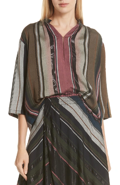 Shop Apiece Apart Agata Stripe Blouse In Multi Stripe