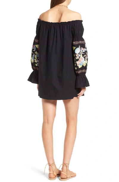 Shop Free People Fleur Du Jour Shift Dress In Black