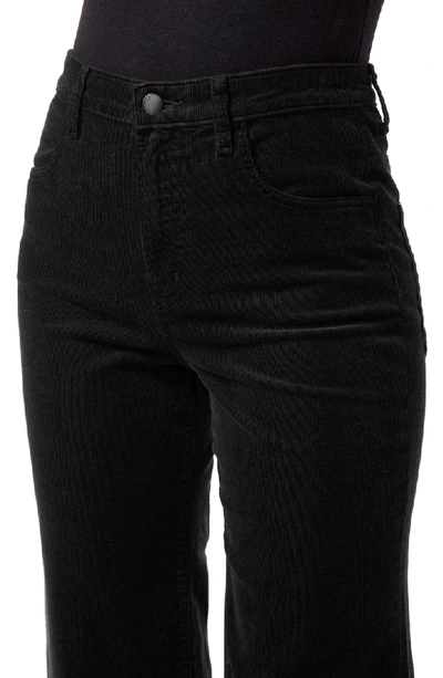 Shop J Brand Joan High Waist Corduroy Crop Flare Jeans In Black
