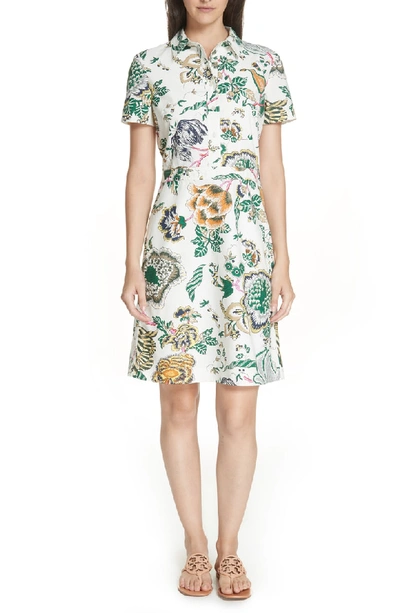 Shop Tory Burch Tilly Floral Shirtdress In Ivory Happy Times