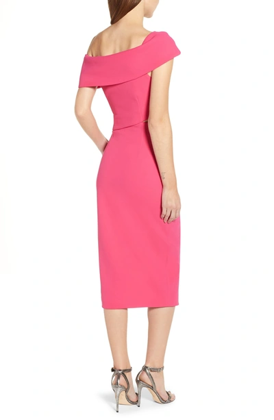 Shop Elliatt Serpentine One-shoulder Cutout Midi Dress In Hot Pink