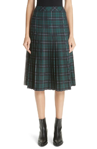 Shop Sandy Liang Pleated Plaid Uniform Skirt