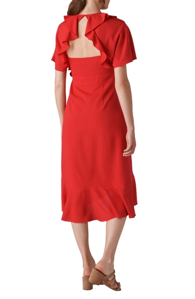 Shop Whistles Abigail Frill Wrap Dress In Red