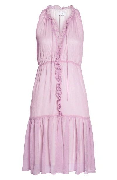 Shop Nsr Bella Ruffle Chiffon Dress In Lilac