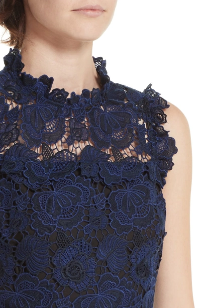 Shop Kate Spade Lace Midi Dress In Adriatic Blue/ Rich Ink
