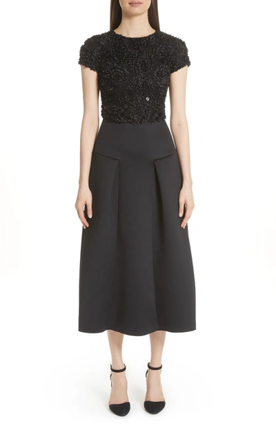 Shop Emporio Armani Embellished Midi Dress In Black