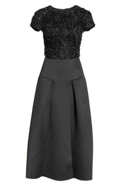 Shop Emporio Armani Embellished Midi Dress In Black
