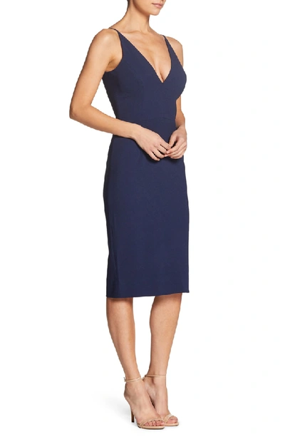 Shop Dress The Population Lyla Crepe Cocktail Dress In Midnight Blue
