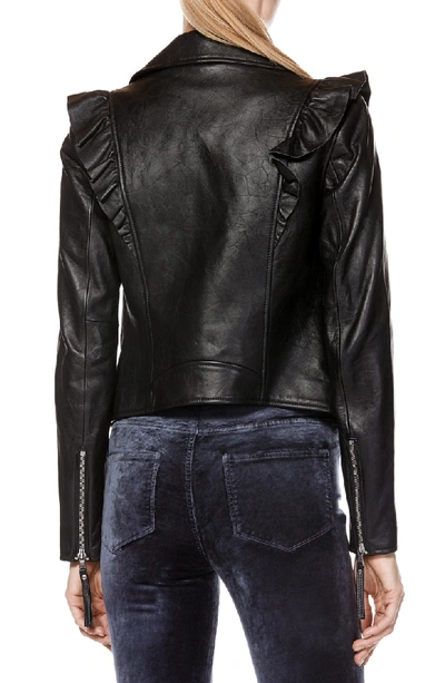 Shop Paige Annika Leather Moto Jacket In Black