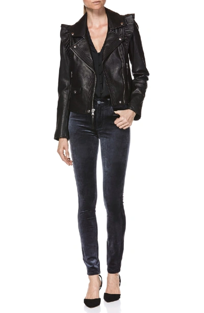 Shop Paige Annika Leather Moto Jacket In Black