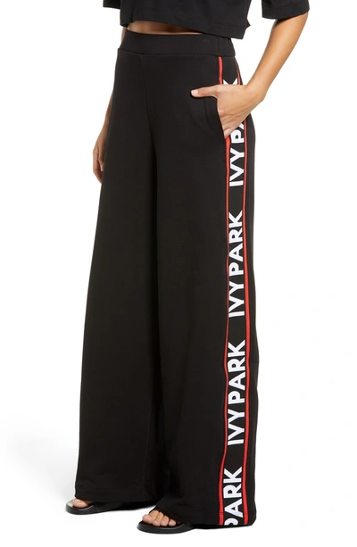 Shop Ivy Park Flatknit Wide Leg Trousers In Black