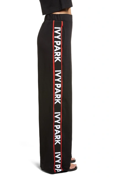 Shop Ivy Park Flatknit Wide Leg Trousers In Black