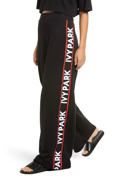 Shop Ivy Park Flatknit Wide Leg Trousers In Black