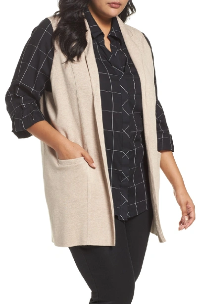 Shop Foxcroft Jodi Longline Sweater Vest In Camel