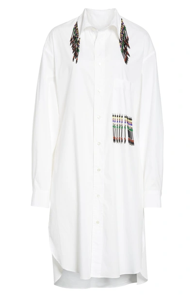 Shop Ambush Embellished Shirtdress In White