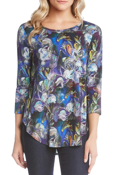 Shop Karen Kane Floral Shirttail Top In Print