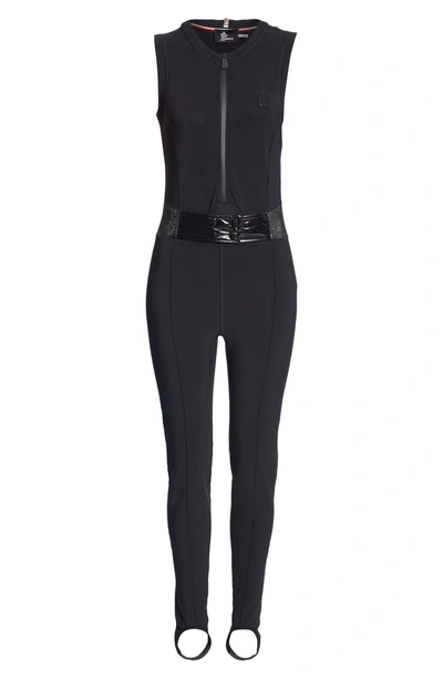 Shop Moncler Tuta Belted Jumpsuit In Black
