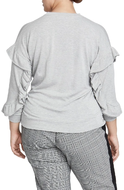 Shop Rachel Rachel Roy Miranda Ruffle Sweatshirt In Grey