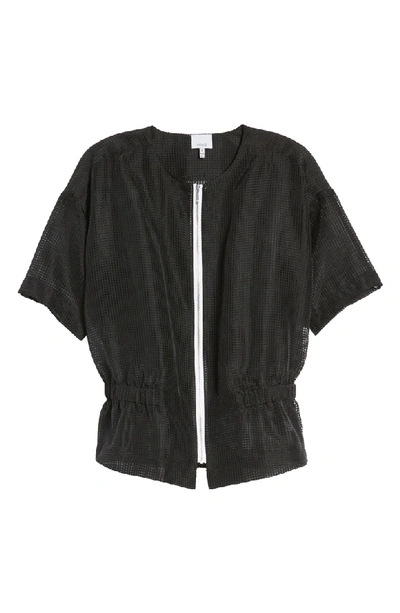 Shop Ming Wang Mesh Jacket In Black/ White
