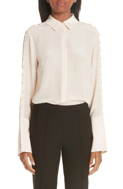 Shop Partow Silk Blend Crepe De Chine Blouse In Blush