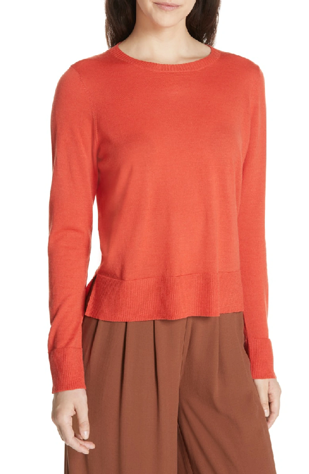Eileen Fisher Plus Size Ultrafine Merino Wool Boxy Sweater In Dark Nutmeg ModeSens