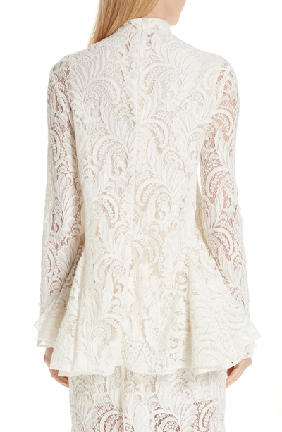 Shop Stella Mccartney Lace Overlay Blouse In Ivory