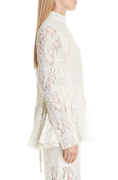 Shop Stella Mccartney Lace Overlay Blouse In Ivory