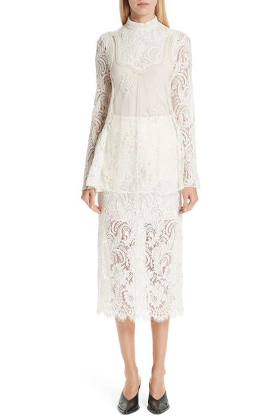 Shop Stella Mccartney Lace Overlay Blouse In Ivory