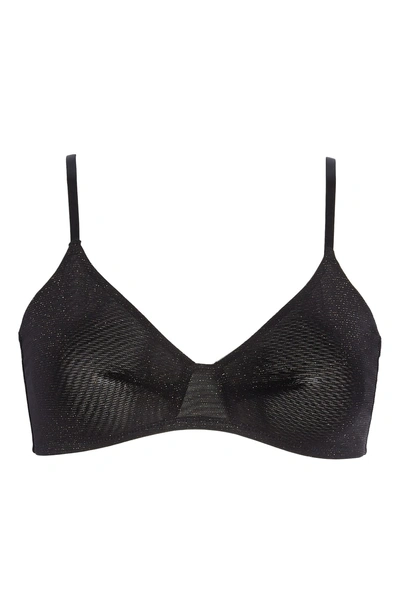 Shop On Gossamer Next To Nothing Bralette In Black Shimmer