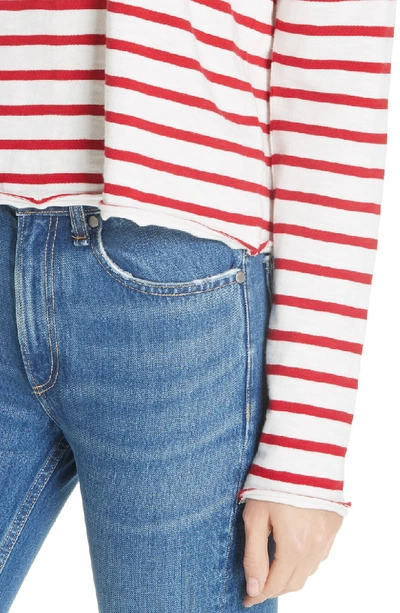 Shop Rag & Bone Halsey Stripe Tee In White/ Red