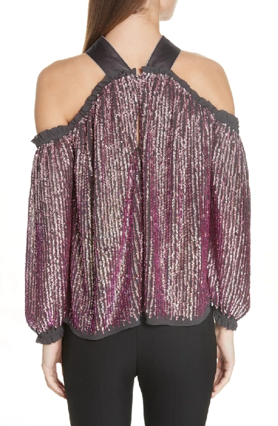 Shop Needle & Thread Kaleidoscope Cold Shoulder Top In Graphite