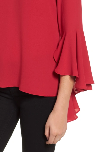 Shop Bailey44 Tatyana Flare Sleeve Top In Rich Red