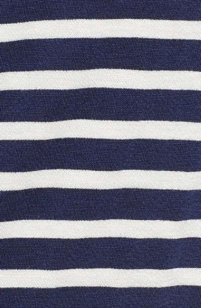 Shop Maison Du Soir Florence Short Robe In Navy Stripe