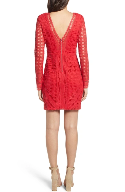 Shop Astr Mesh Body-con Dress In Red