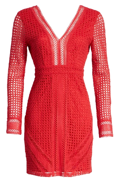 Shop Astr Mesh Body-con Dress In Red