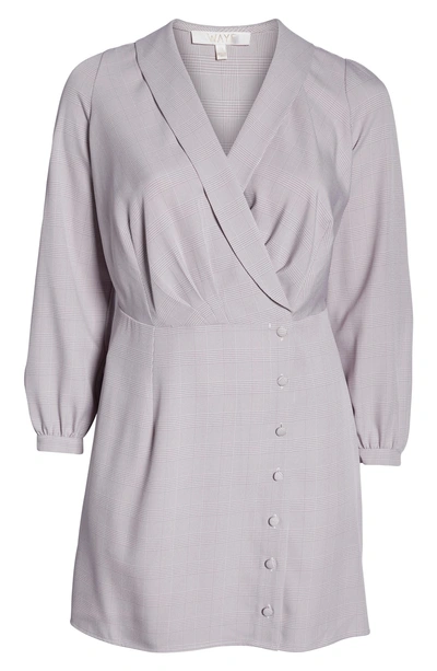 Shop Wayf Rozy Glen Plaid Minidress In Lavender Tweed
