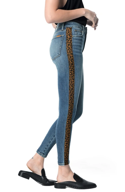 Shop Joe's Charlie Leopard Stripe High Waist Ankle Skinny Jeans In Ivey