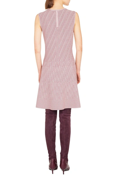 Shop Akris Punto Houndstooth Knit Dress In Blush Rose/ Burgundy