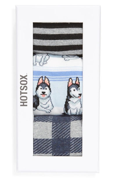 Shop Hot Sox 3-pack Husky Socks In Grey