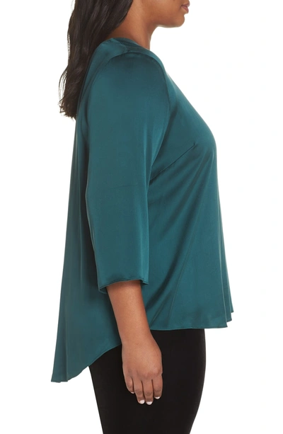 Shop Eileen Fisher Stretch Silk Top In Pine